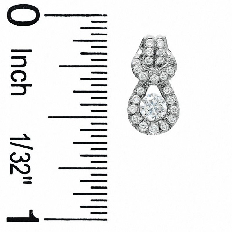 1/2 CT. T.W. Everlon™ Diamond Knot Pavé Drop Earrings in 14K White Gold