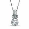 Thumbnail Image 0 of 1/2 CT. T.W. Everlon™ Diamond Knot Full Pavé Pendant in 14K White Gold
