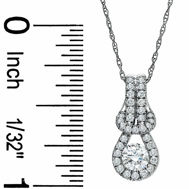 1/2 CT. T.W. Everlon™ Diamond Knot Full Pavé Pendant in 14K White Gold