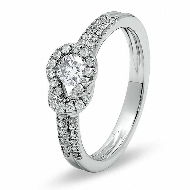 1/2 CT. T.W. Everlon™ Diamond Knot Full Pavé Ring in 14K White Gold