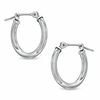 Thumbnail Image 1 of 14K White Gold 15mm Polished Hinged Hoop Earrings