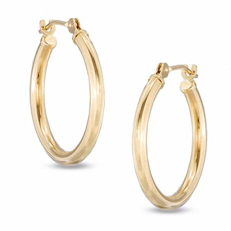 14K Gold 20.0mm Polished Hinged Hoop Earrings Zales Outlet
