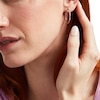 Thumbnail Image 2 of 14K White Gold 25mm Diamond-Cut Hinged Hoop Earrings