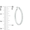 Thumbnail Image 3 of 14K White Gold 25mm Diamond-Cut Hinged Hoop Earrings