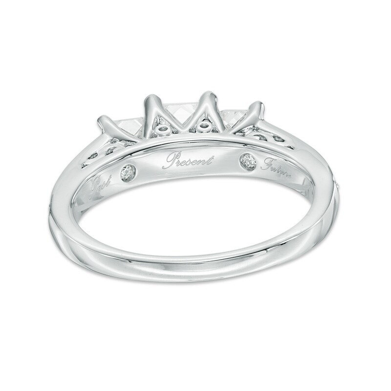 1-1/5 CT. T.W. Princess-Cut Diamond Three Stone Engagement Ring in 14K White Gold