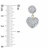 Thumbnail Image 1 of 14K Gold Crystal Heart Ball Drop Earrings