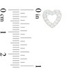 14K Gold Crystal Heart Shaped Button Stud Earrings