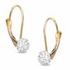 14K Gold Crystal Ball Drop Earrings