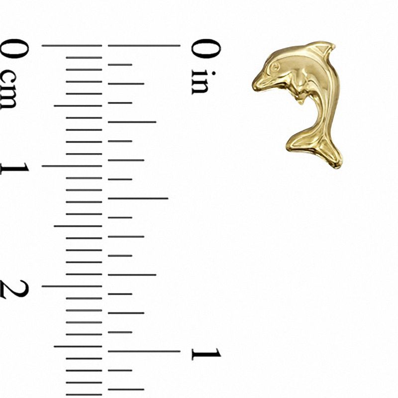 Child's Dolphin Stud Earrings in 14K Gold