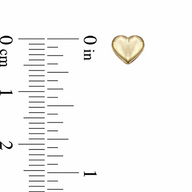 Child's Puffed Heart Stud Earrings in 14K Gold