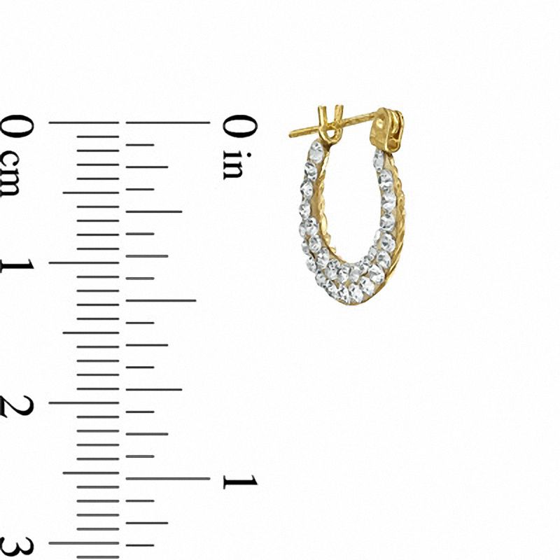 Main Image 2 of Child's Crystal Hoop Earrings in 14K Gold