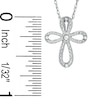 Thumbnail Image 1 of Diamond Accent Loop Cross Pendant in 10K White Gold