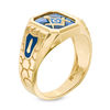 Thumbnail Image 1 of Men's Lab-Created Blue Sapphire Masonic Ring in 10K Gold