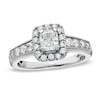 Thumbnail Image 1 of 1 CT. T.W. Radiant-Cut Diamond Square Framed Engagement Ring in 14K White Gold