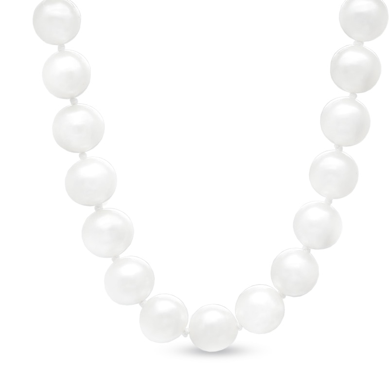 9.0 - 10.0mm Cultured Freshwater Pearl Strand Necklace with 14K Gold Clasp