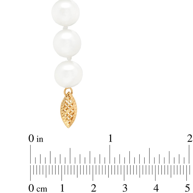 9.0 - 10.0mm Cultured Freshwater Pearl Strand Necklace with 14K Gold Clasp