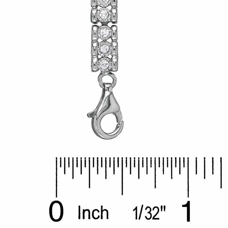 Main Image 3 of 1/2 CT. T.W. Diamond Tennis Bracelet in Sterling Silver
