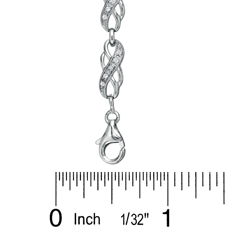 1/5 CT. T.W. Diamond Double Infinity Bracelet in Sterling Silver