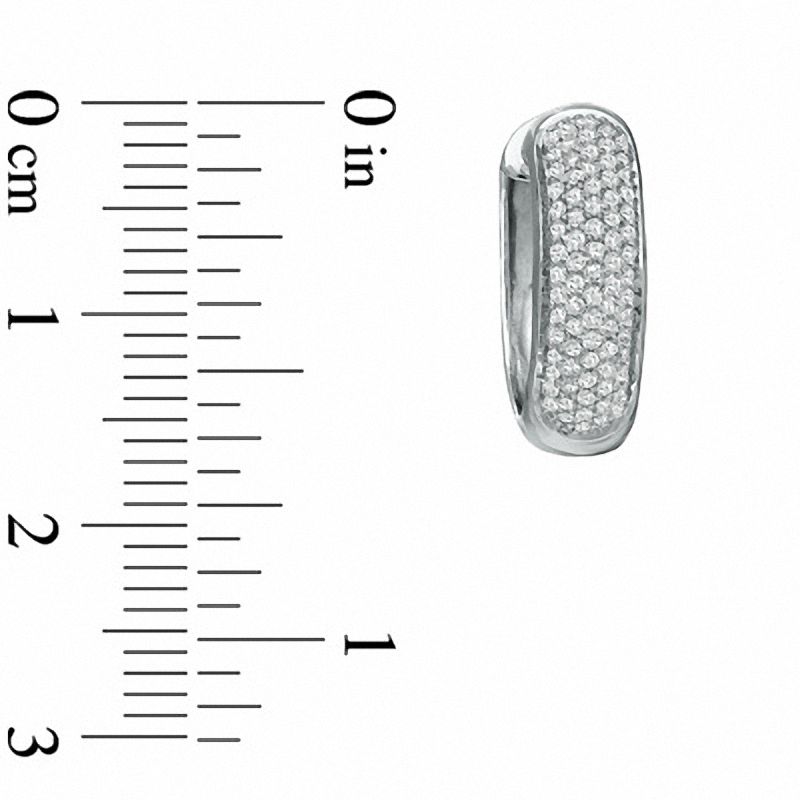 1/2 CT. T.W. Diamond Huggie Hoop Earrings in Sterling Silver