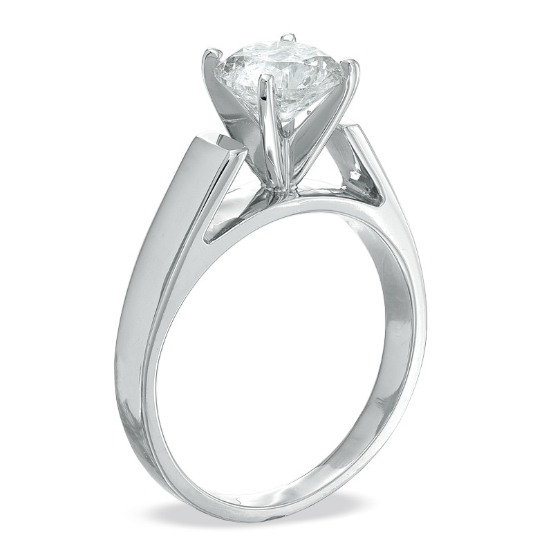 Main Image 2 of 1-1/2 CT. Diamond Solitaire Engagement Ring in 14K White Gold (K/I3)
