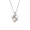 Thumbnail Image 1 of 7.0mm Freshwater Cultured Pearl and Lab-Created White Sapphire Swirl Pendant in Sterling Silver and 14K Gold