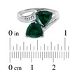 Thumbnail Image 3 of 8.0mm Trillion-Cut Lab-Created Emerald Bypass Ring with Diamond Accents in Sterling Silver