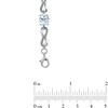 Thumbnail Image 3 of Oval Aquamarine and Diamond Accent Knot Bracelet in Sterling Silver – 7.25"