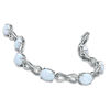 Thumbnail Image 2 of Oval Lab-Created Opal and Diamond Knot Bracelet in Sterling Silver - 7.25"