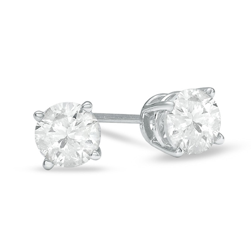 Main Image 1 of 1 CT. T.W. Diamond Solitaire Stud Earrings in 14K White Gold (J/I3)