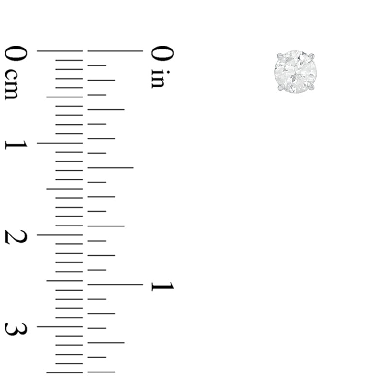 Main Image 2 of 1-1/2 CT. T.W. Diamond Solitaire Stud Earrings in 14K White Gold (J/I3)