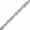 Thumbnail Image 1 of 1/5 CT. T.W. Diamond Infinity Bracelet in Sterling Silver - 7.25"