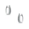 Thumbnail Image 1 of 1/5 CT. T.W. Diamond Double Row Prong Hoop Earrings in 14K White Gold