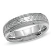 Thumbnail Image 1 of Men's 6.0mm Braided Wedding Band in 14K White Gold and Sterling Silver