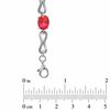 Thumbnail Image 3 of Oval Lab-Created Ruby and Diamond Accent Knot Bracelet in Sterling Silver – 7.25"