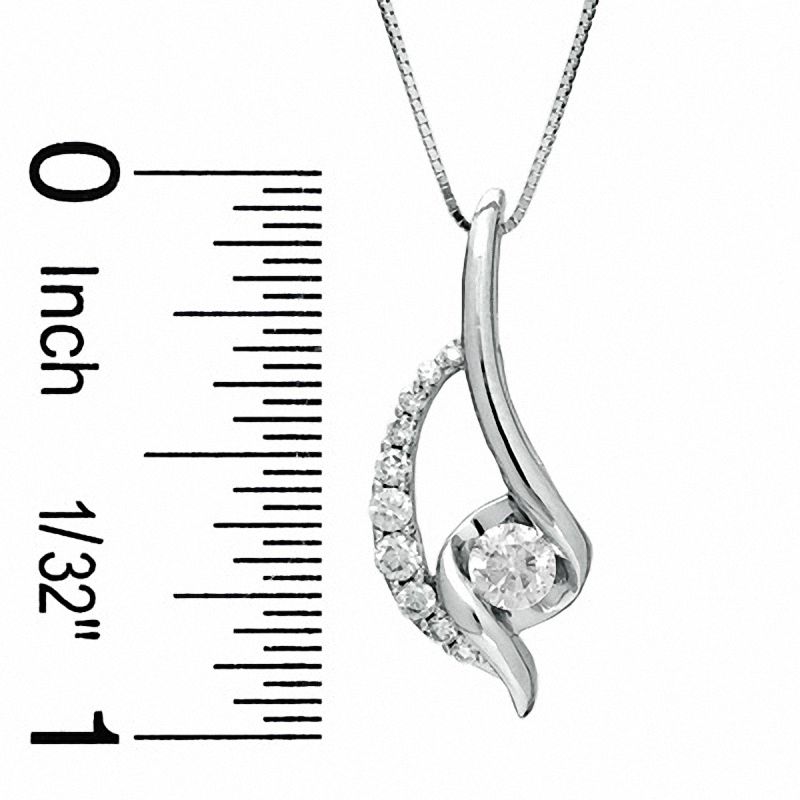 Main Image 2 of Sirena™ 3/8 CT. T.W. Diamond Loop Pendant in 14K White Gold