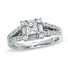 Thumbnail Image 1 of 1 CT. T.W. Princess-Cut Diamond Split Shank Engagement Ring in 14K White Gold