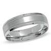 Thumbnail Image 1 of 6.0mm Brushed Center Wedding Band in 14K White Gold - Size 10.5