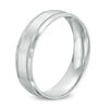 Thumbnail Image 1 of Men's 6.0mm Brushed Center Wedding Band in 14K White Gold - Size 10.5