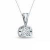 Thumbnail Image 0 of 0.20 CT. Certified Canadian Diamond Solitaire Tension Pendant in 14K White Gold (I/I2) - 17''