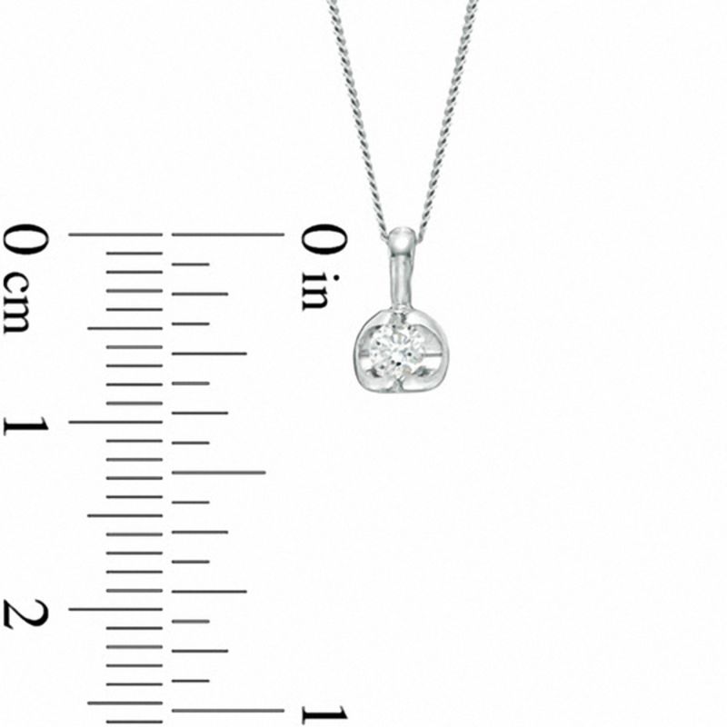 0.20 CT. Certified Canadian Diamond Solitaire Tension Pendant in 14K White Gold (I/I2) - 17''