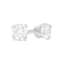 Child's 3.0mm Cubic Zirconia Solitaire Stud Earrings in 14K White Gold