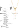Thumbnail Image 2 of Child's Baguette Cubic Zirconia Cross Pendant in 14K Gold - 13"