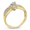 Schande Prominent Prestigieus 1/2 CT. T.W. Diamond Bypass Three Stone Ring in 10K Gold | Zales Outlet