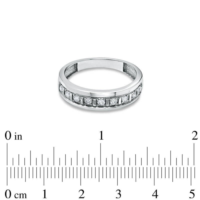 Main Image 3 of Men's 1/3 CT. T.W. Diamond Wedding Band in 10K White Gold