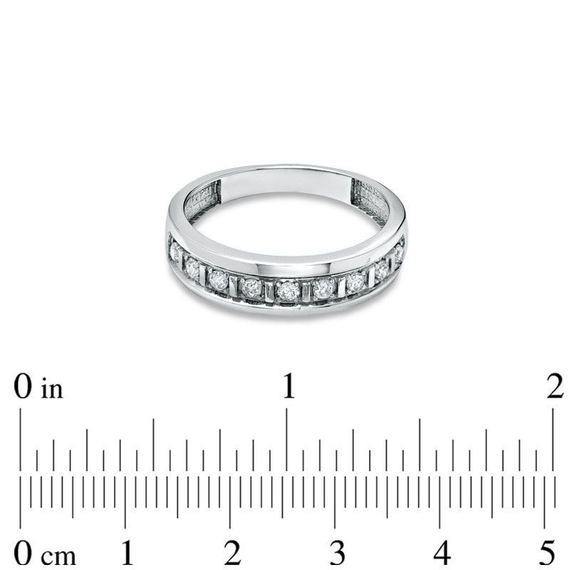 Men's 1/3 CT. T.W. Diamond Wedding Band in 10K White Gold