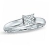 Thumbnail Image 1 of 1/2 CT. Certified Canadian Princess-Cut Diamond Solitaire Engagement Ring in 14K White Gold (I/I1)
