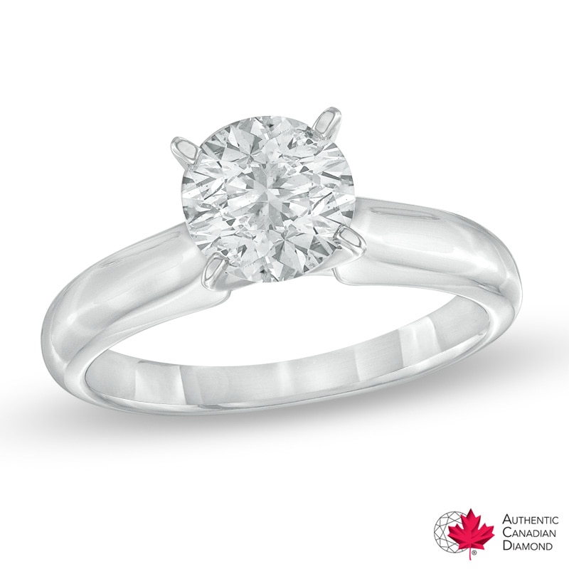 1-1/2 CT. Certified Canadian Diamond Solitaire Engagement Ring in 14K White Gold (I/I1)