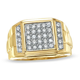 Men's 1/2 CT. T.W. Diamond Pavé Square Band in 14K Gold