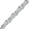 Thumbnail Image 0 of 1 CT. T.W. Princess-Cut Diamond Swirl Line Bracelet in Sterling Silver
