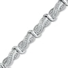 Thumbnail Image 1 of 1 CT. T.W. Princess-Cut Diamond Swirl Line Bracelet in Sterling Silver